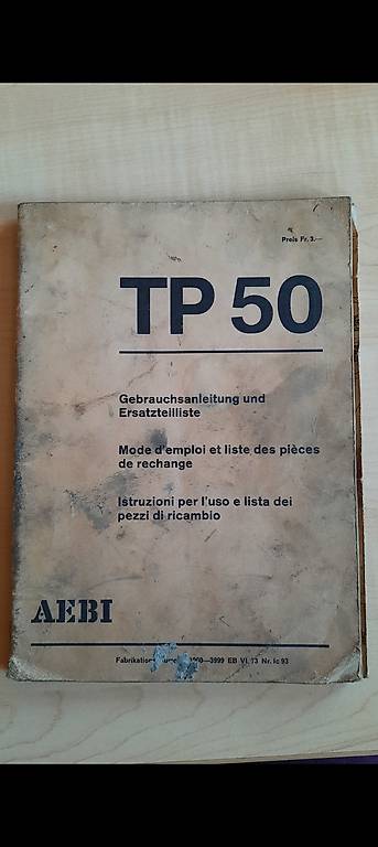 Transporter Aebi TP 50 Handbuch