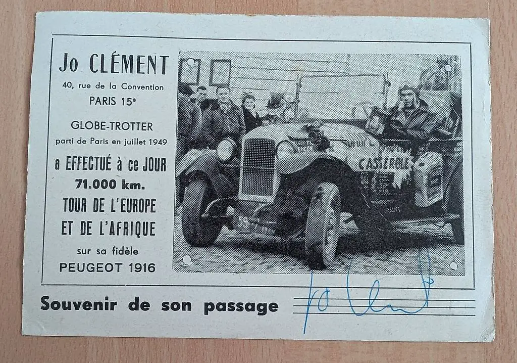 Autogrammkarte Jo Clément 1952