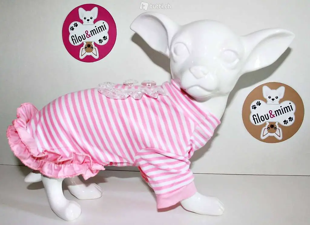  M+F Rüschenshirt für chihuahua sw, rosa Gr.S