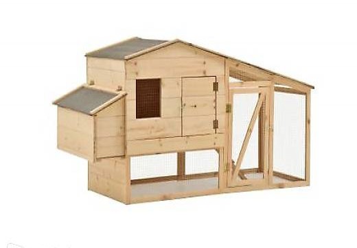  Hühnerkäfig Massivholz Kiefer 178 x 67 x 92 cm