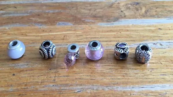 6 charms 925 silber, muranoglas oder edelstein