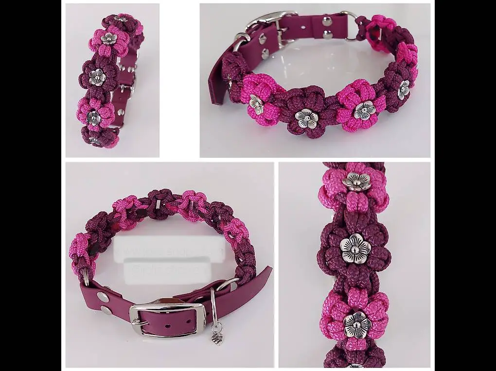 Hundehalsband / Hunde Halsband Blumen (NEU)