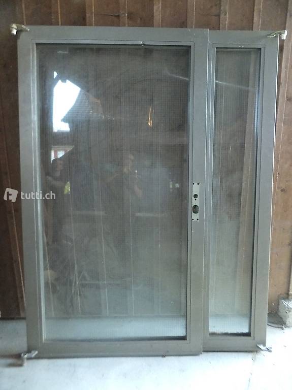 Tür Metall verglast zwei Flügelig 150cm x 200cm ohne Ramenn
