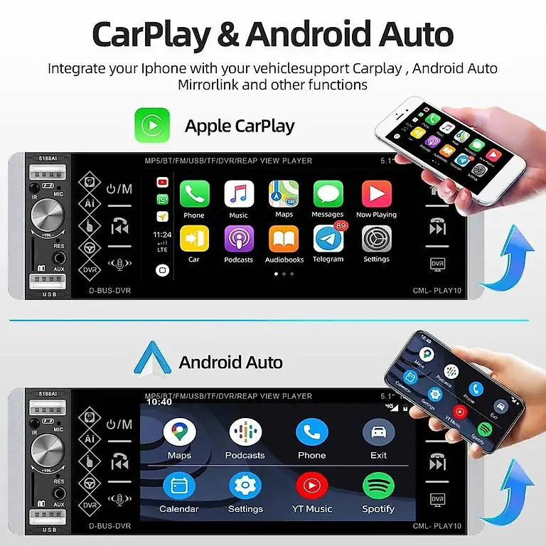 Autoradio Car play, 1 Din, nuova