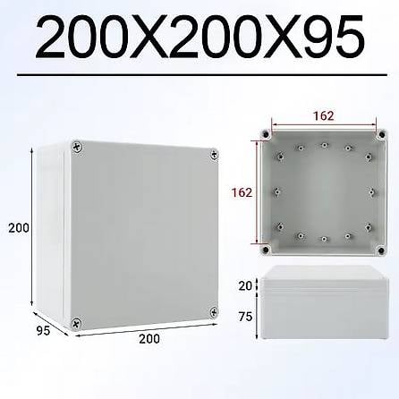Kunststoffgehäuse wasserdicht 200x200x95mm