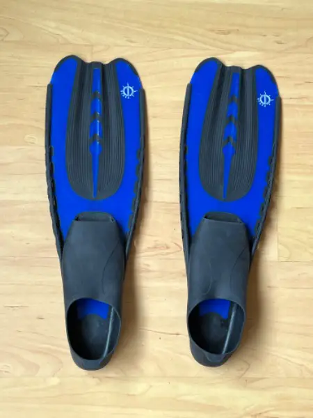 2 Schwimmflossen blau/schwarz; Gr. 38/39