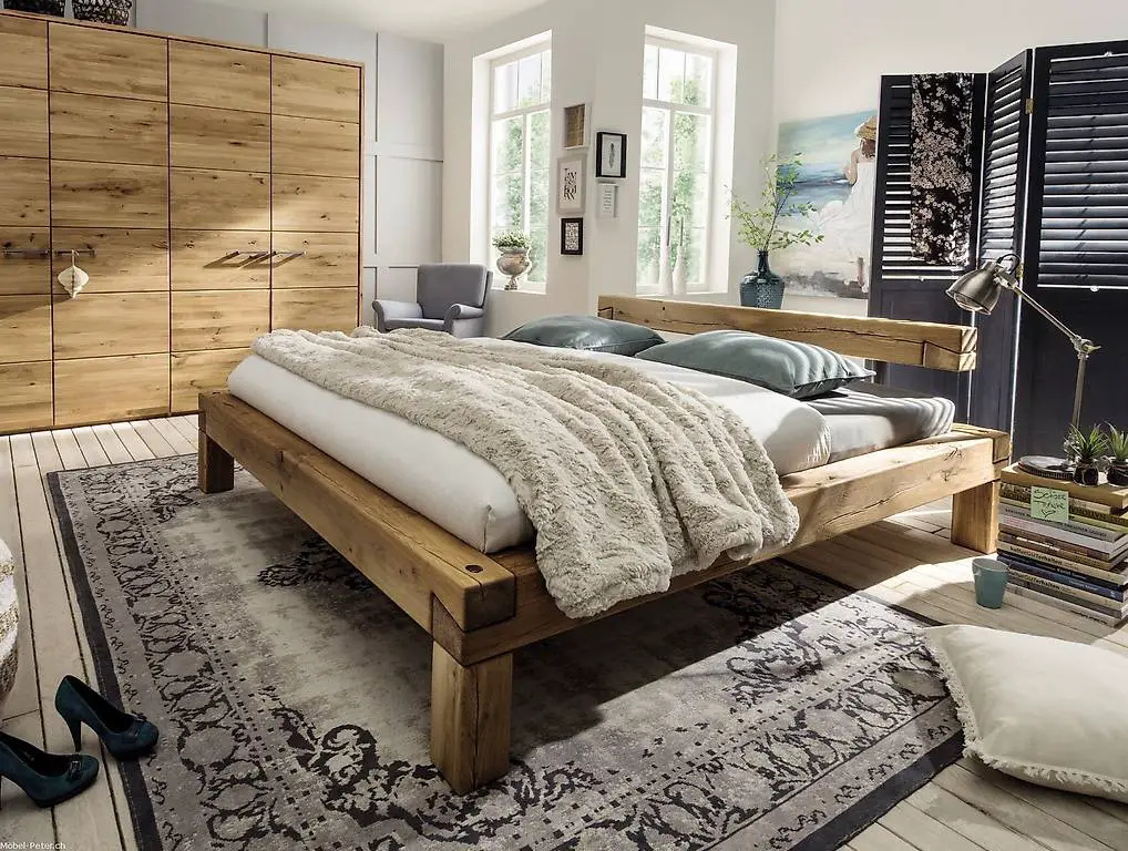 Balkenbett EICHE in diversen Grössen erhältlich