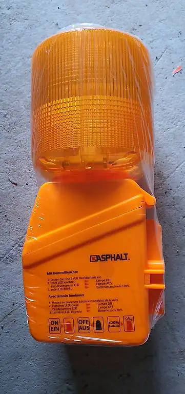 Baustellenlampe Asphalt Warnleuchte Blinkleute