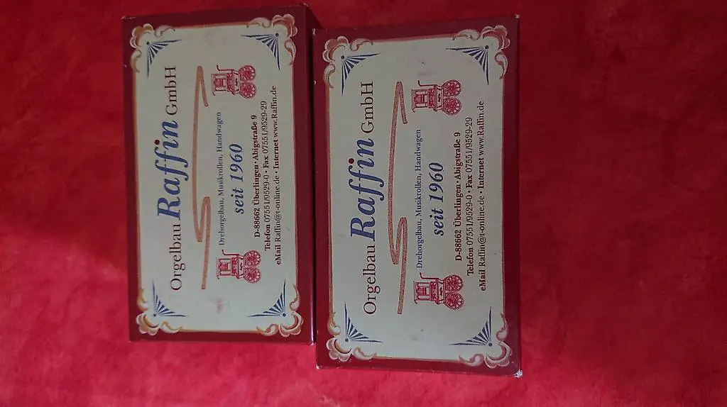 Occ. 20er Drehorgel Notenrollen Raffin RABATTE