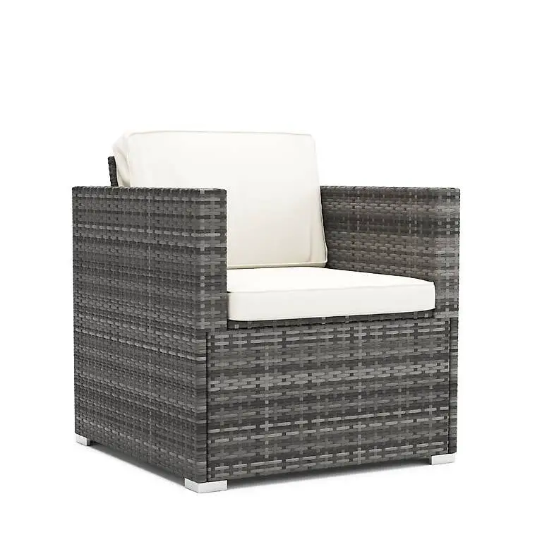 Rattansessel KOS grau/weiss