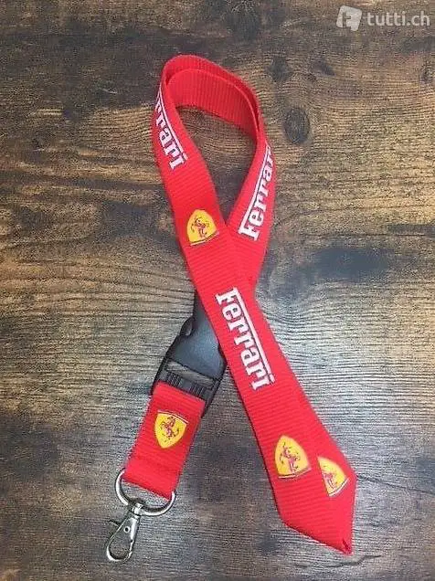Ferrari Schlüsselanhänger Schlüsselband Rot Fan Fanshop