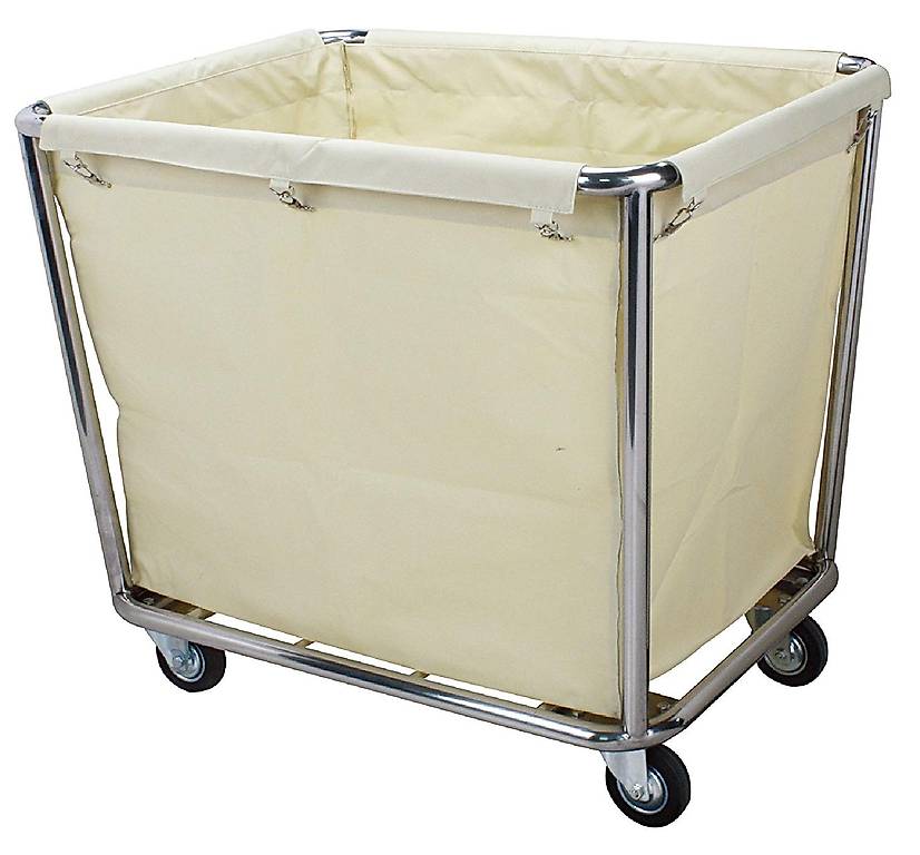 Wäschewagen, Edelstahl, Creme, 90 x 65 x 85 cm