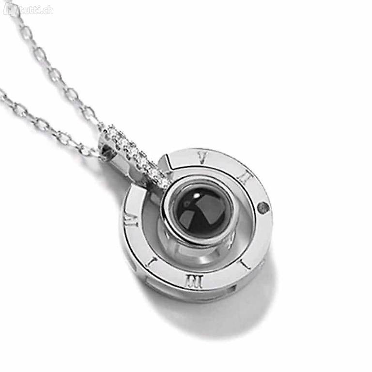  Halskette? Ich liebe dich? in 100 Sprachen? rund silber