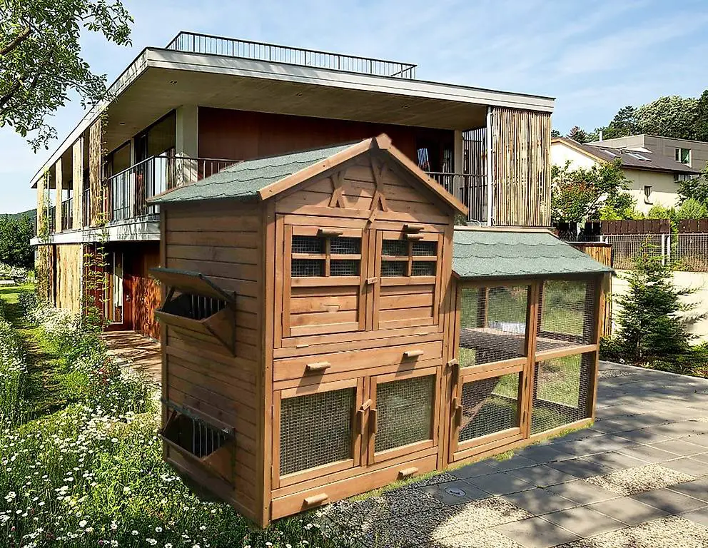 ISOLIERTER Hasenstall Meerschweinchen Zinkwannen+Heuraufen