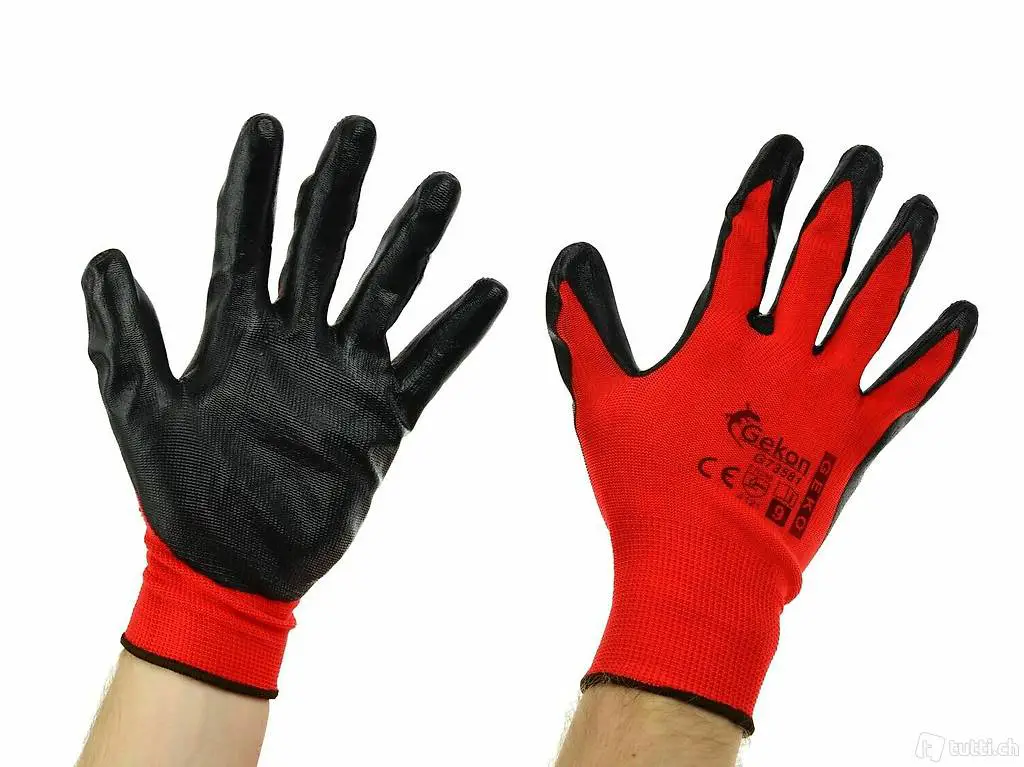  1 Paar Schutzhandschuhe GEKO s. 9 / RED Nitrile