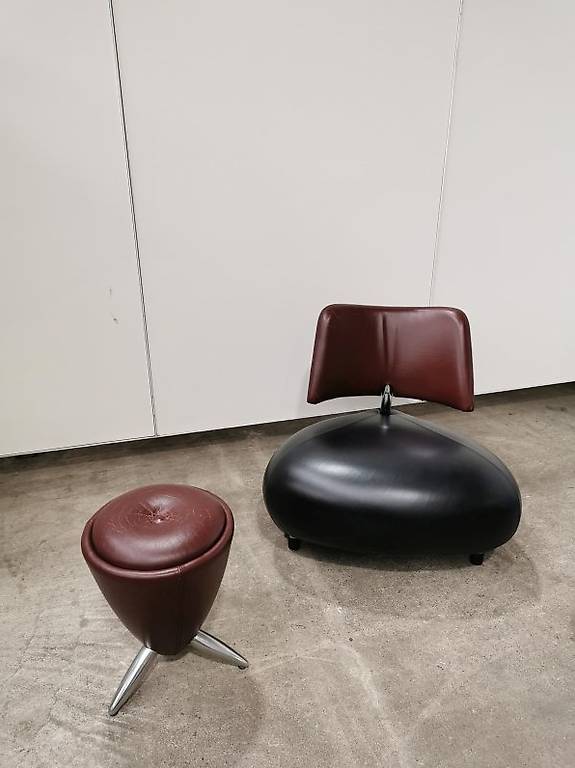 Leolux Design Sessel Pallone & Hocker Tamtam PA Leder Senso