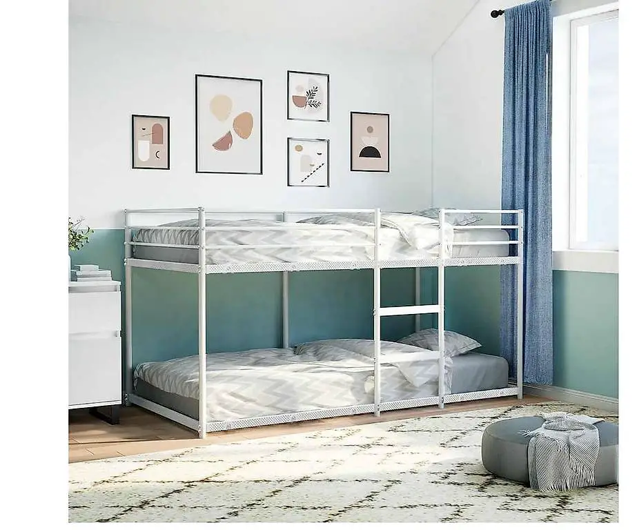 Etagenbett ohne Matratze Weiss 90x200 cm Stahl