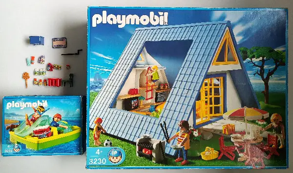Playmobil Ferienhaus und Pedalo/Tretboot