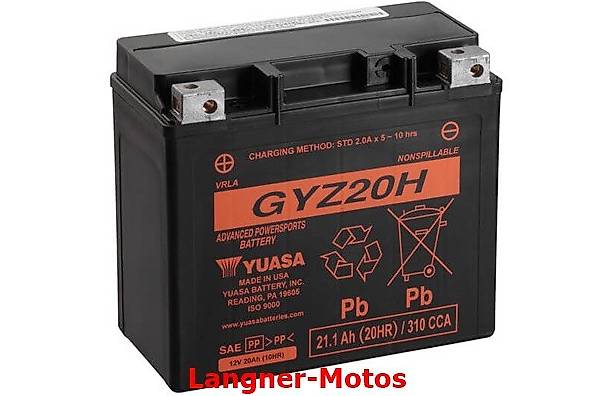 Motorrad GEL Batterie YUASA GYZ20H 12V/20AH Harley Beuell