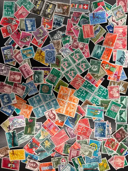 >top: alte briefmarken schweiz helvetia propatria projuventute