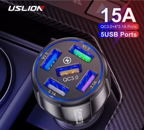 Schnellladegerät 15A/60W 5 Ports Samsung, Huawei, iPhone..