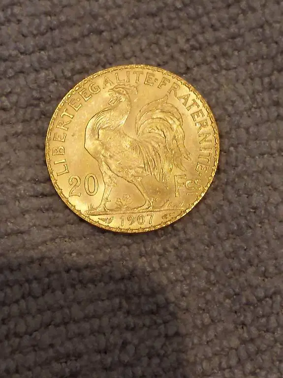 GOLDMÜNZE 20 Francs 1907 Mariane