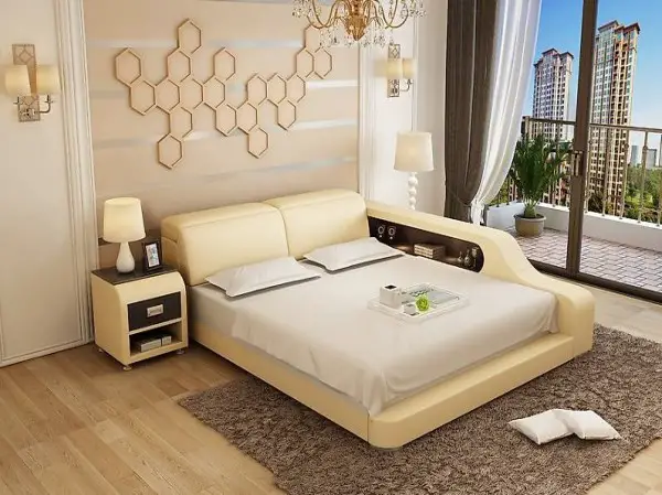  WASSERBETT HOTEL DOPPEL LEDERBETT POLSTERBETT WASSER LB8818