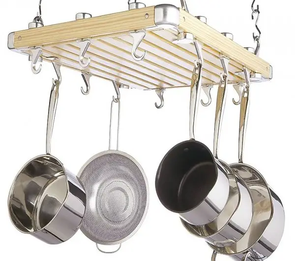  Deluxe Hängeregal aus Holz für Töpfe