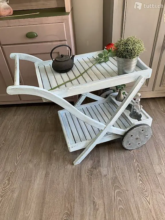 Servierboy Servierwagen hellblau shabby chic by börnie"s
