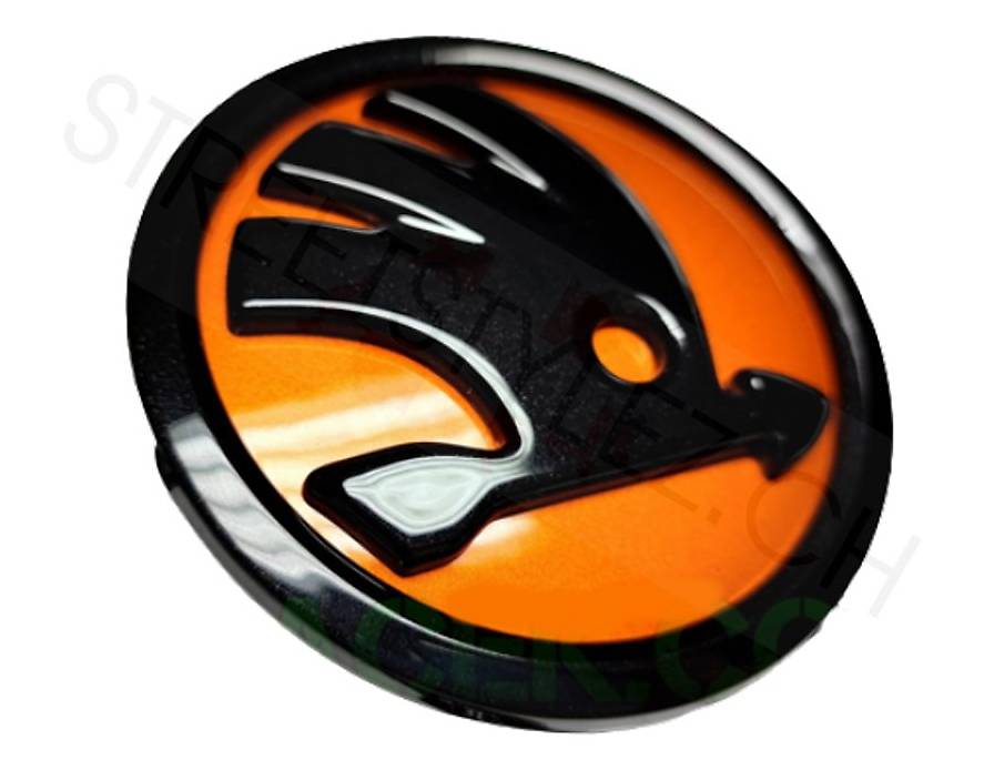 SKODA Octavia IV Front Logo / Emblem - Zweifarbig Originalf.