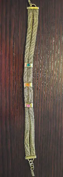 Collier 30cm Modeschmuck mit 3 Steinen