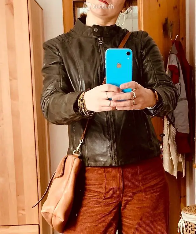 neue grüne lederjacke gipsy gr. L oder 38/40