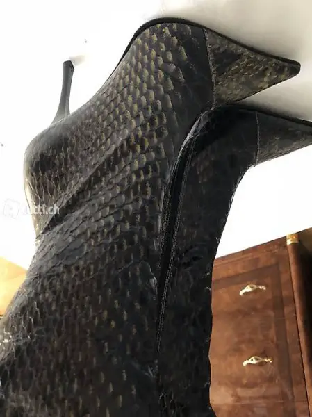 Damen Leder Stiefel KrokoOptik Gr37 Neue