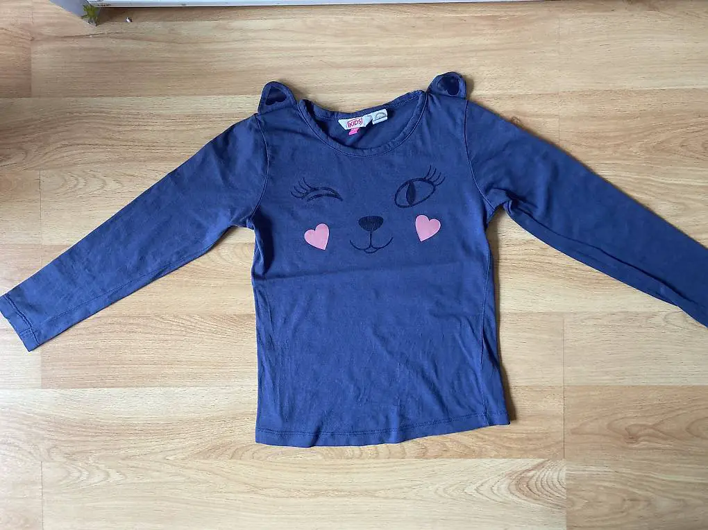 Langarm Shirt Grösse 122 Katze Ohren