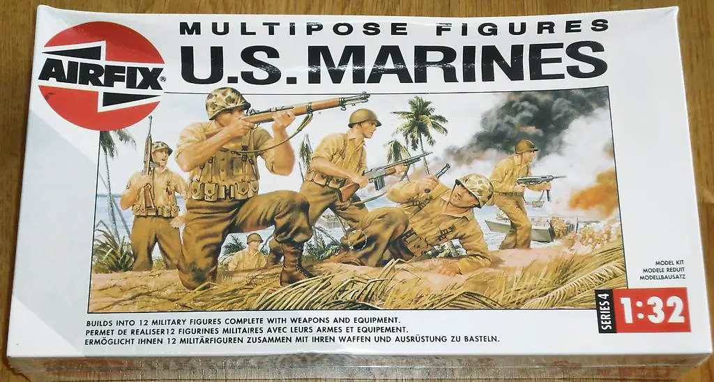 airfix multipose figures u.s. marines wwii 1:32