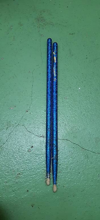 Schlagzeug Drumsticks blau glitter