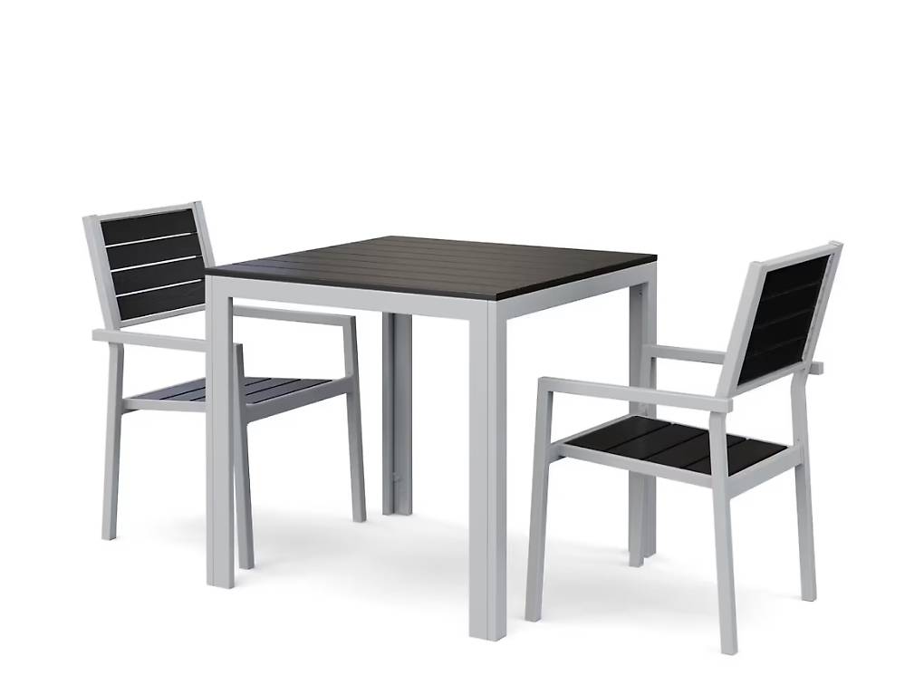 Gartenmöbel Set NELI 2 Stühle anthrazit