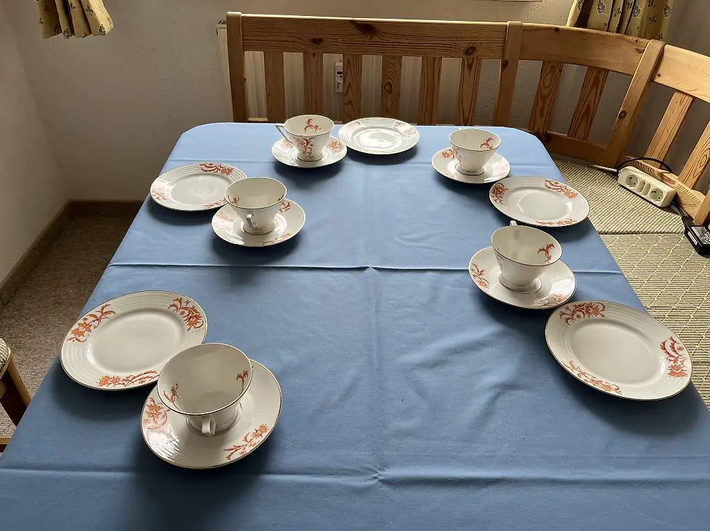 Tischtuch von SANDER blau 140x120 Tischdeko