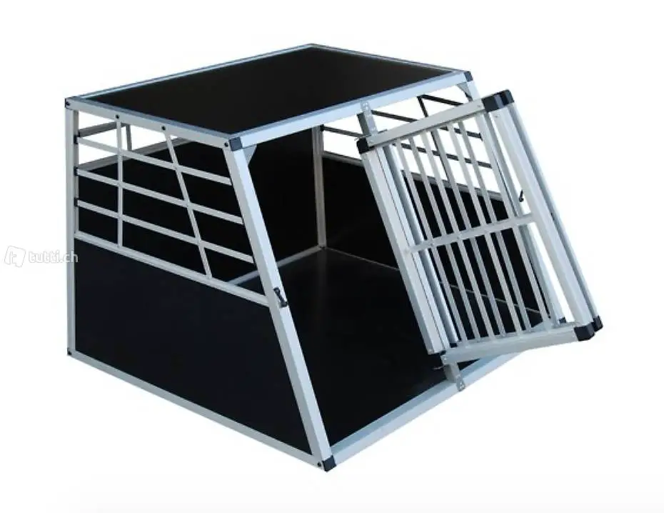  Alu Hundebox Doppelbox gross schwarz