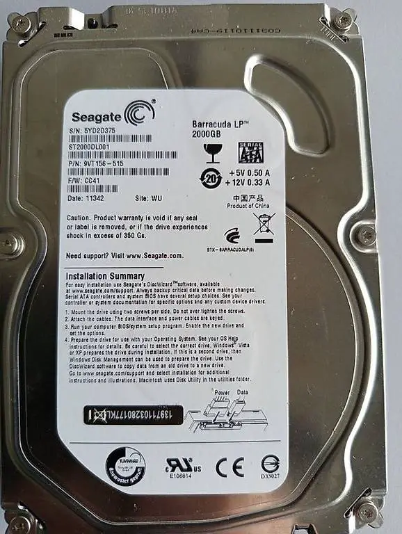 Seagate Barracuda Green 2000GB Festplatte HDD 3.5"