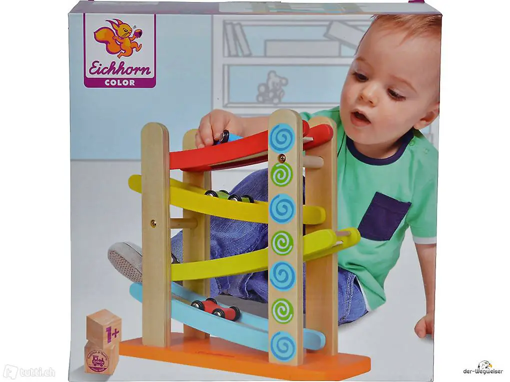  Spielzeug von Eichhorn Color Autorennbahn (Kugelbahn)