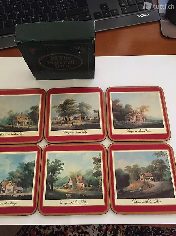 Untersetzer mit englischen Cottages