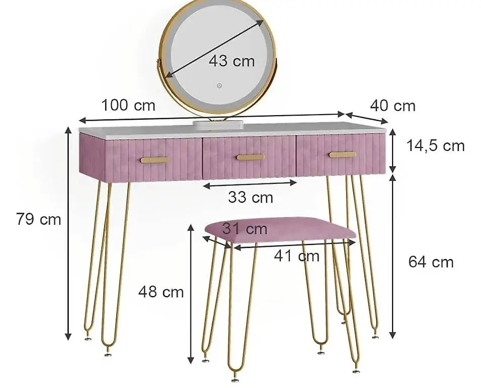 Frisierkommode mit Beleuchtung
