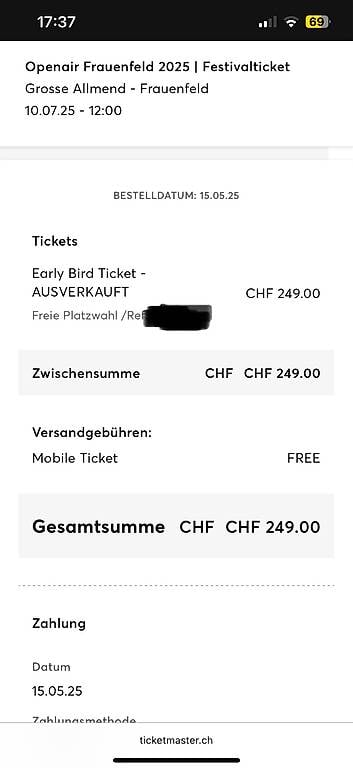 Openair Frauenfeld Early Bird Ticket
