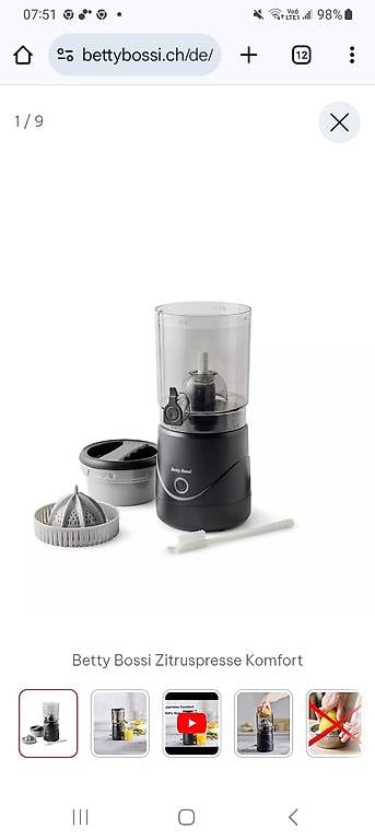 Zitruspresse Betty Bossi elektrisch