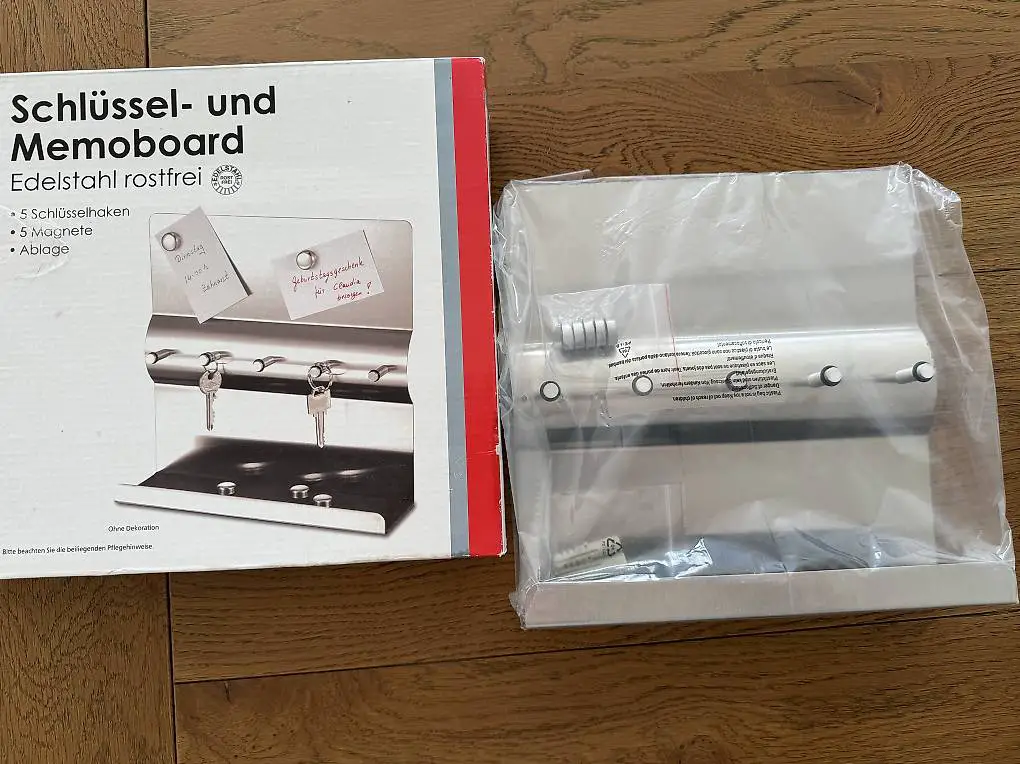 Schlüssel- & Memoboard Edelstahl / Schlüsselkasten