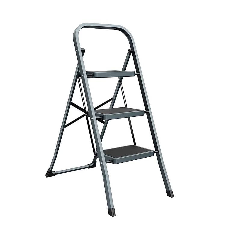 Trittleiter 3 Stufen grau/schwarz