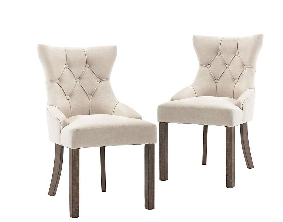 Esszimmerstühle 2 Stk. Beige Stoff