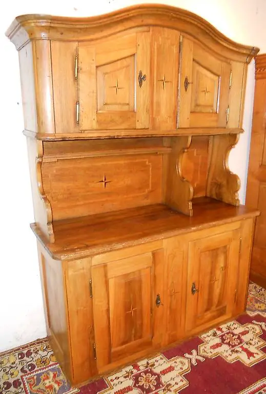 Antikes Biedermeier Buffet 2-teilig mit Intarsien, zerlegbar