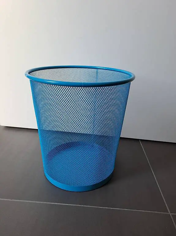 Metall Papierkorb blau ca 13L